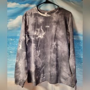 ZYIA ACTIVE NWT CHARCOAL HENDRIX LONG‎ SLEEVE TEE LADIES SIZE XL TIE DYE